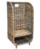 Tall Rattan Log and Kindling Trolley - The Farthing