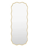 Tall Rustic Gold Wavy Edge Leaner Mirror - The Farthing