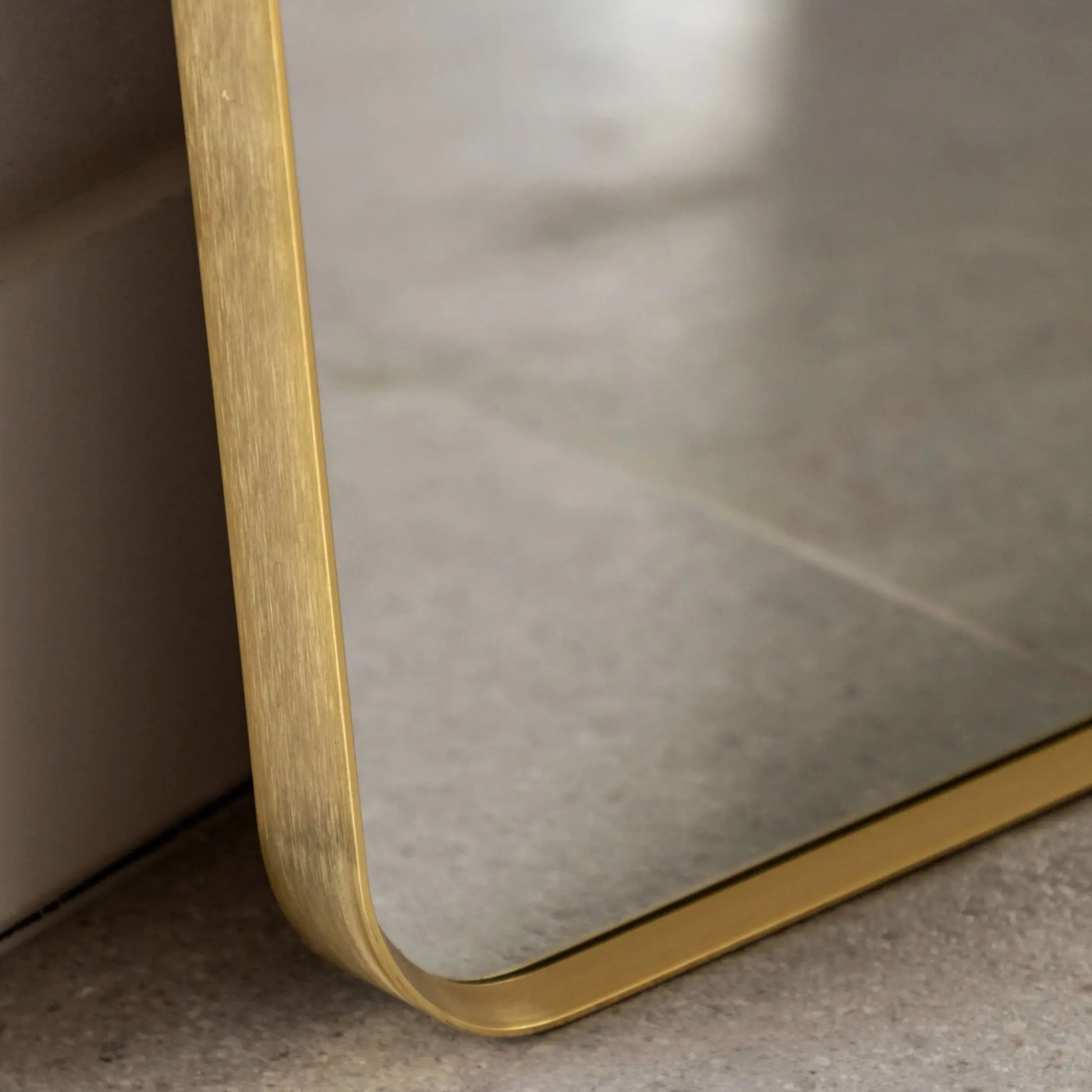 Tall Slim Gold Frame Curved Top Leaner Mirror - The Farthing