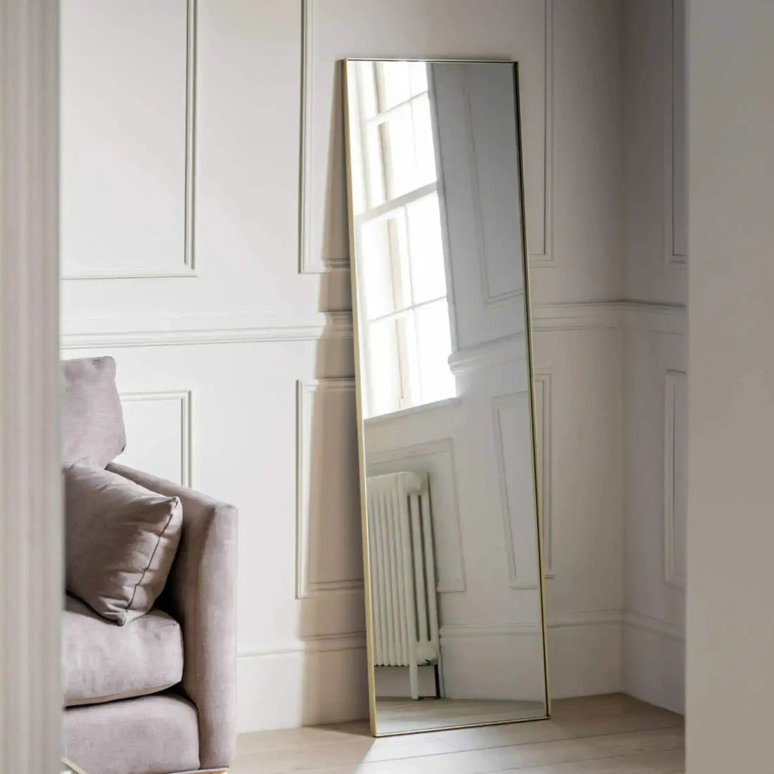Tall Soft Gold Rectangle Mirror | shabby chic mirrors