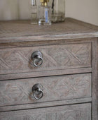 Tall Wooden Parquet Styled Chest Of Drawers - The Farthing