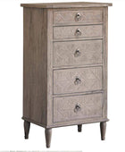 Tall Wooden Parquet Styled Chest Of Drawers - The Farthing