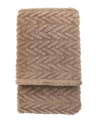 Taupe Herringbone Faux Fur Throw - The Farthing
