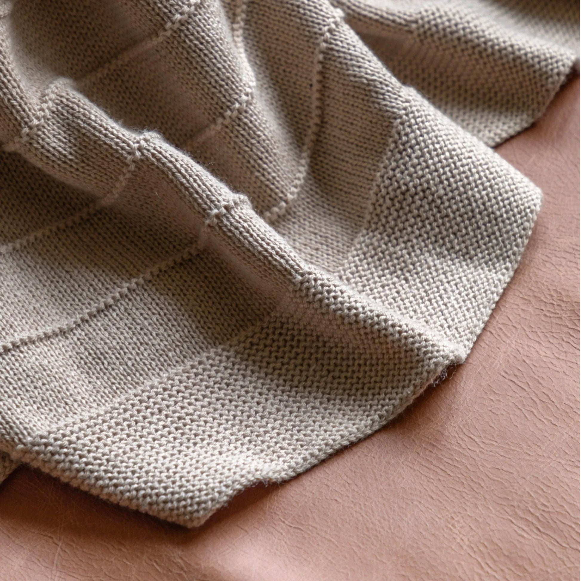 Taupe Subtle Knit Stripe Throw - The Farthing