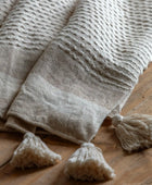 Taupe Textured Stripe Throw - The Farthing