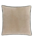 Taupe Velvet Cushion with Black Edge - The Farthing