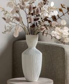 Textured Cream Shaped Vase - The Farthing