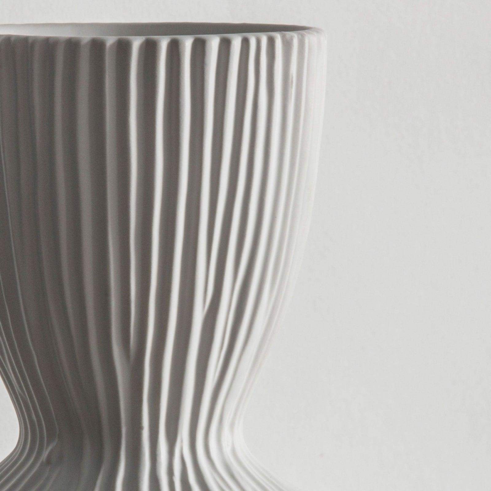 Textured Cream Shaped Vase - The Farthing