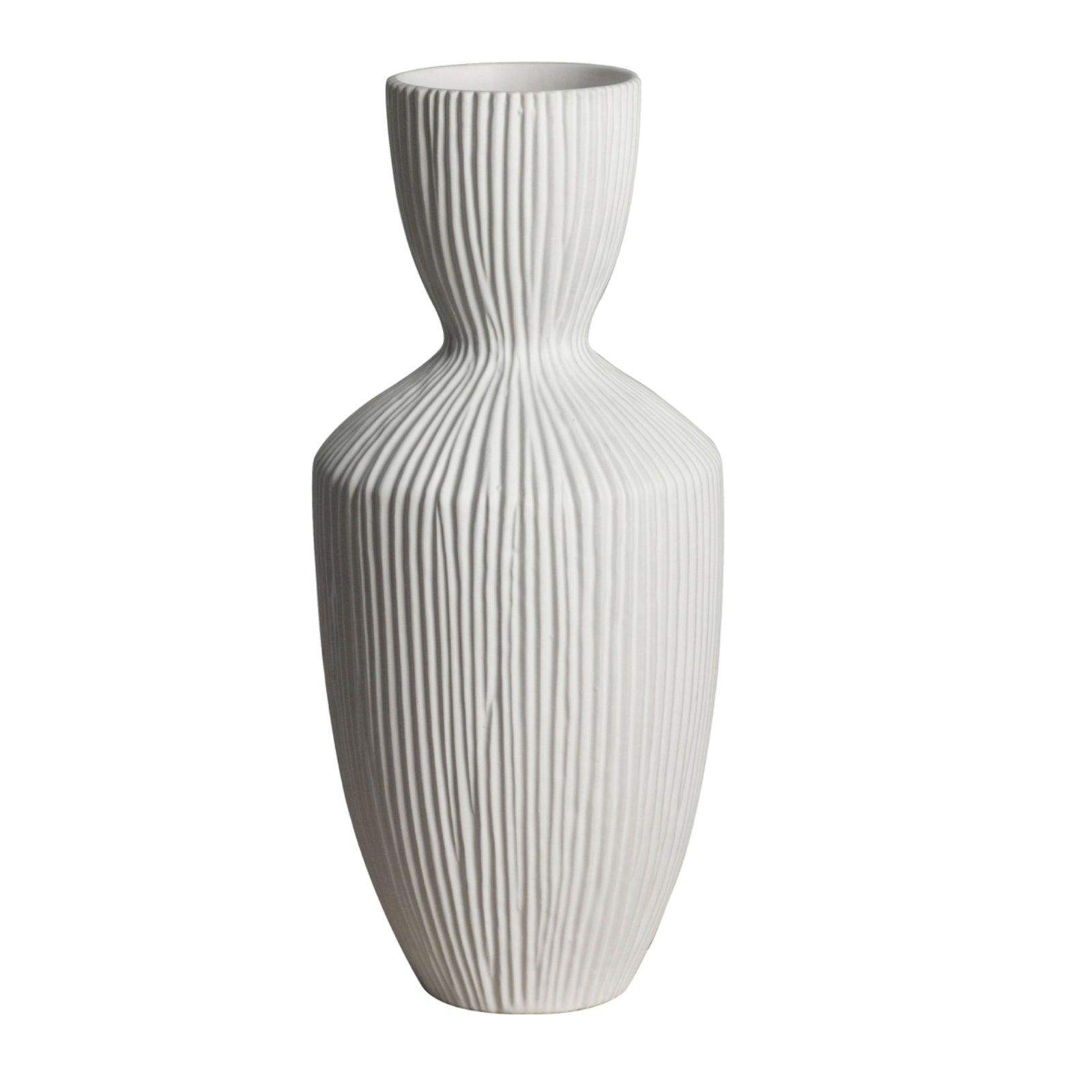 Textured Cream Shaped Vase - The Farthing