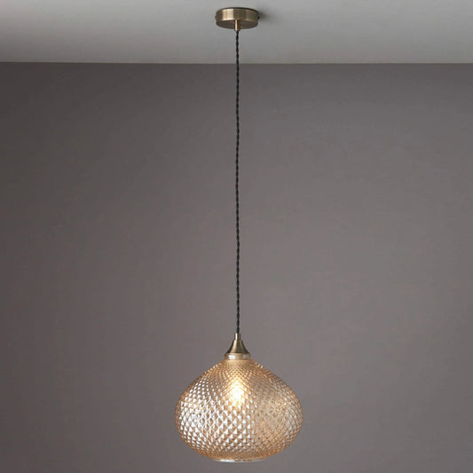 Textured Glass Lustre Pendant Light - The Farthing