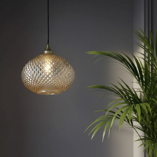 Textured Glass Lustre Pendant Light - The Farthing
