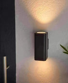 Textured Matt Black Exterior up & Down Wall Light - The Farthing