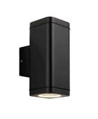 Textured Matt Black Exterior up & Down Wall Light - The Farthing
