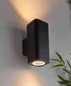 Textured Matt Black Exterior up & Down Wall Light - The Farthing