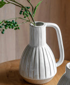 Textured Strips Handled Vase - The Farthing