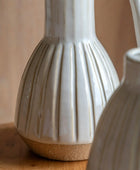 Textured Strips Handled Vase - The Farthing