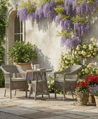 2 Seater PE Rattan Outdoor Bistro Set with Chairs & Round Table - The Farthing