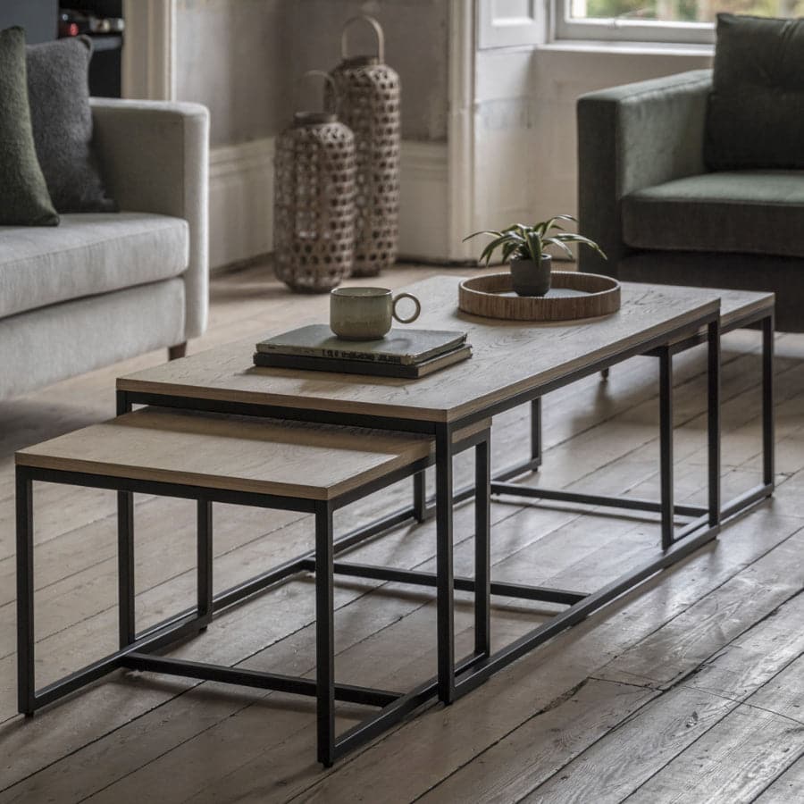 Three Piece Wood Top Coffee Table Set - The Farthing