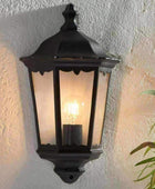 Traditional Black Metal and Glass Porch Light - The Farthing