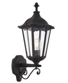 Traditional Exterior Mounted Black Metal and Glass Wall Light - The Farthing