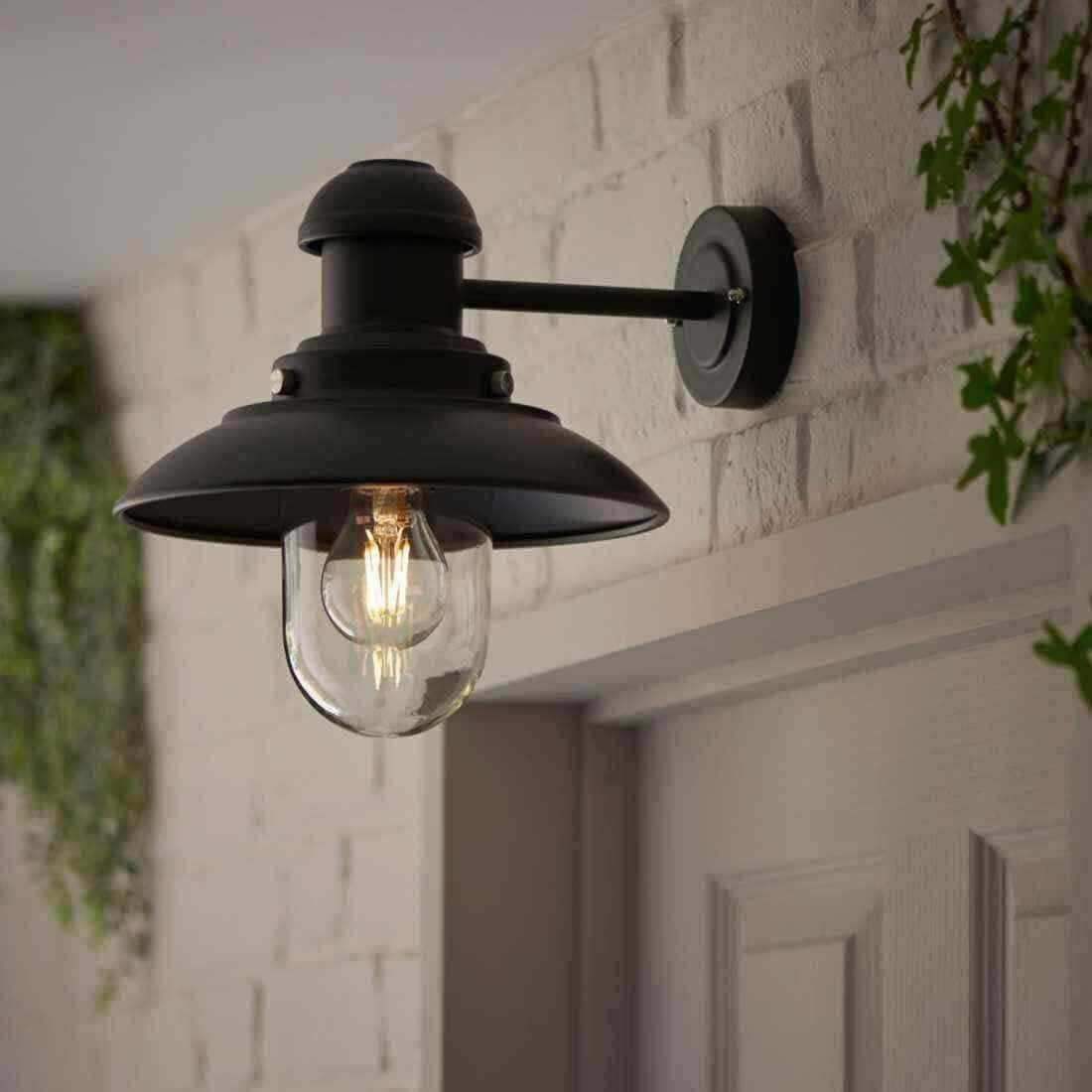 Traditional Matt Black Exterior Wall Light - The Farthing