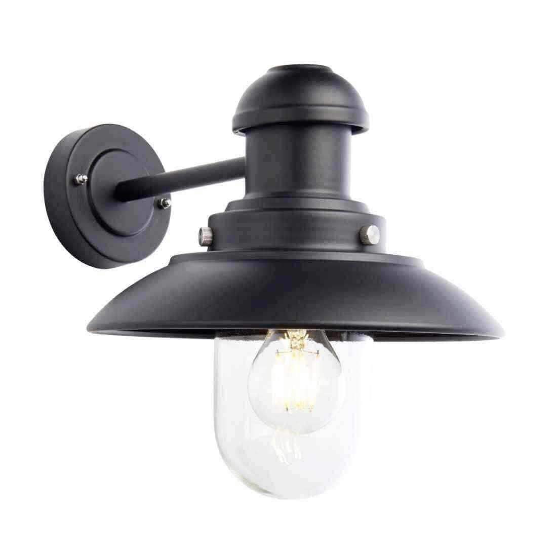 Traditional Matt Black Exterior Wall Light - The Farthing