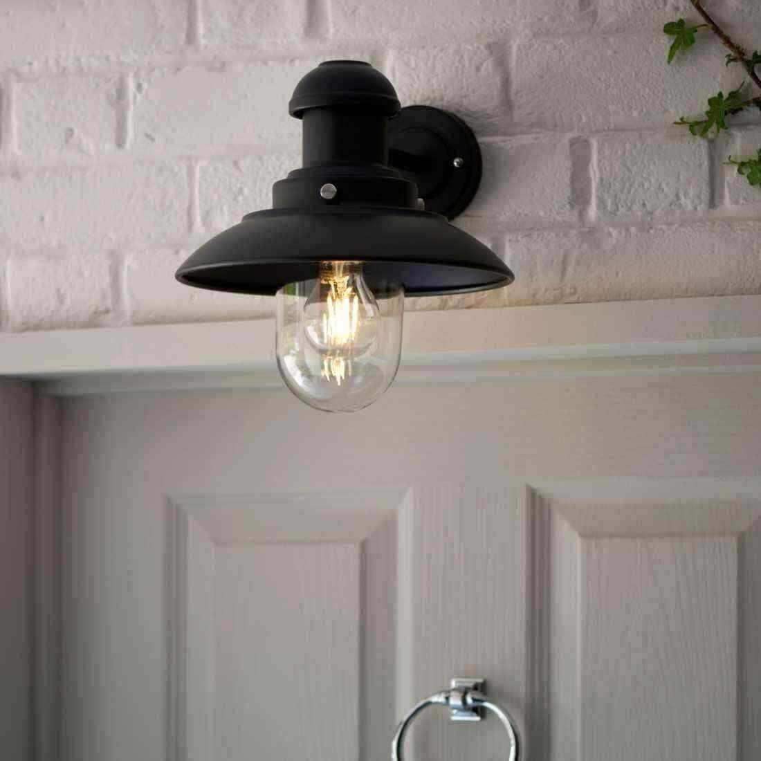 Traditional Matt Black Exterior Wall Light - The Farthing