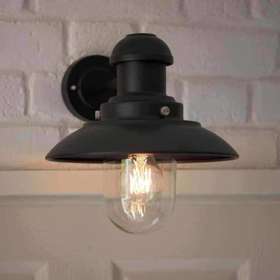 Traditional Matt Black Exterior Wall Light - The Farthing