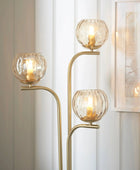 Triple Champagne Lustre Glass Globe Floor Lamp - The Farthing