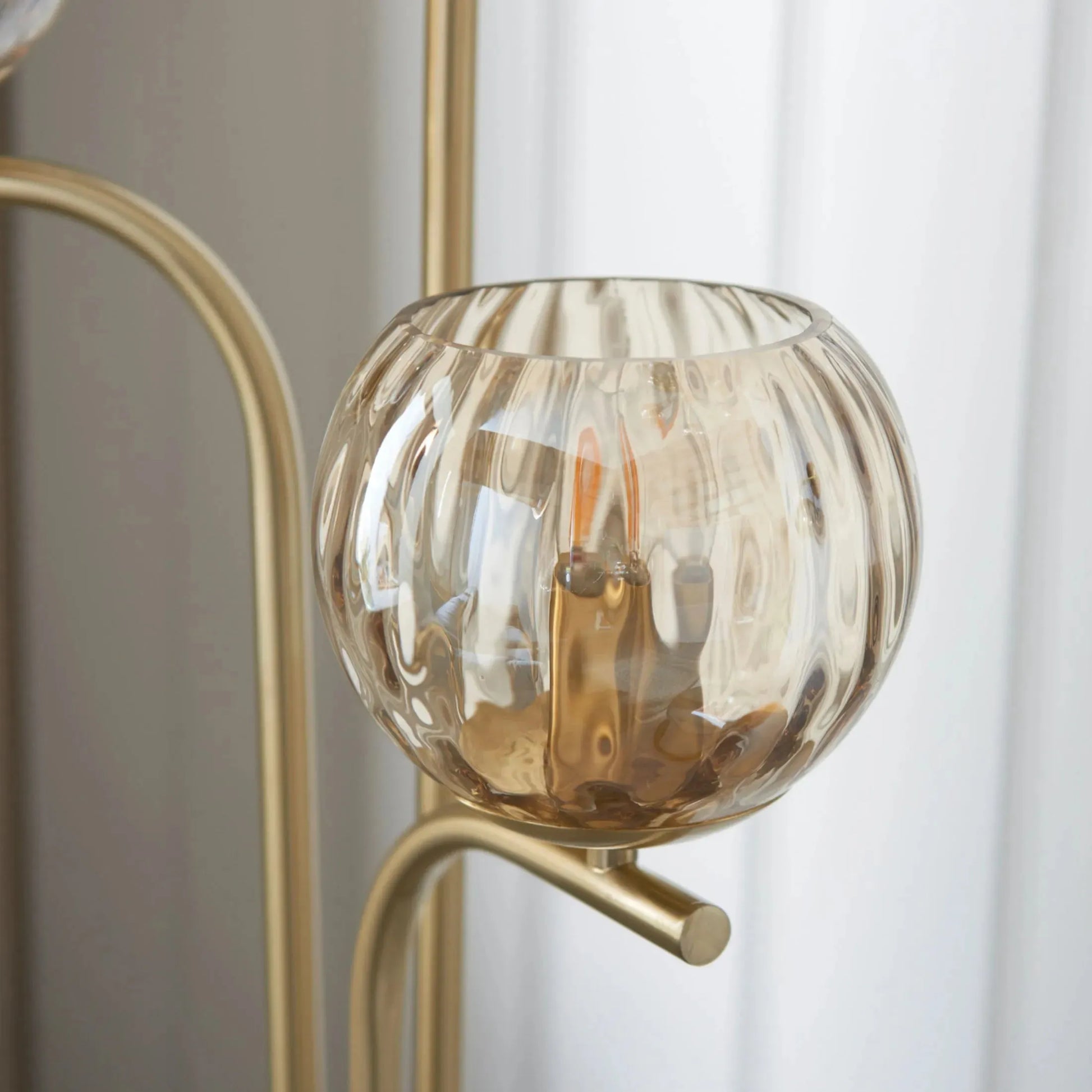 Triple Champagne Lustre Glass Globe Floor Lamp - The Farthing