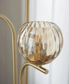 Triple Champagne Lustre Glass Globe Floor Lamp - The Farthing