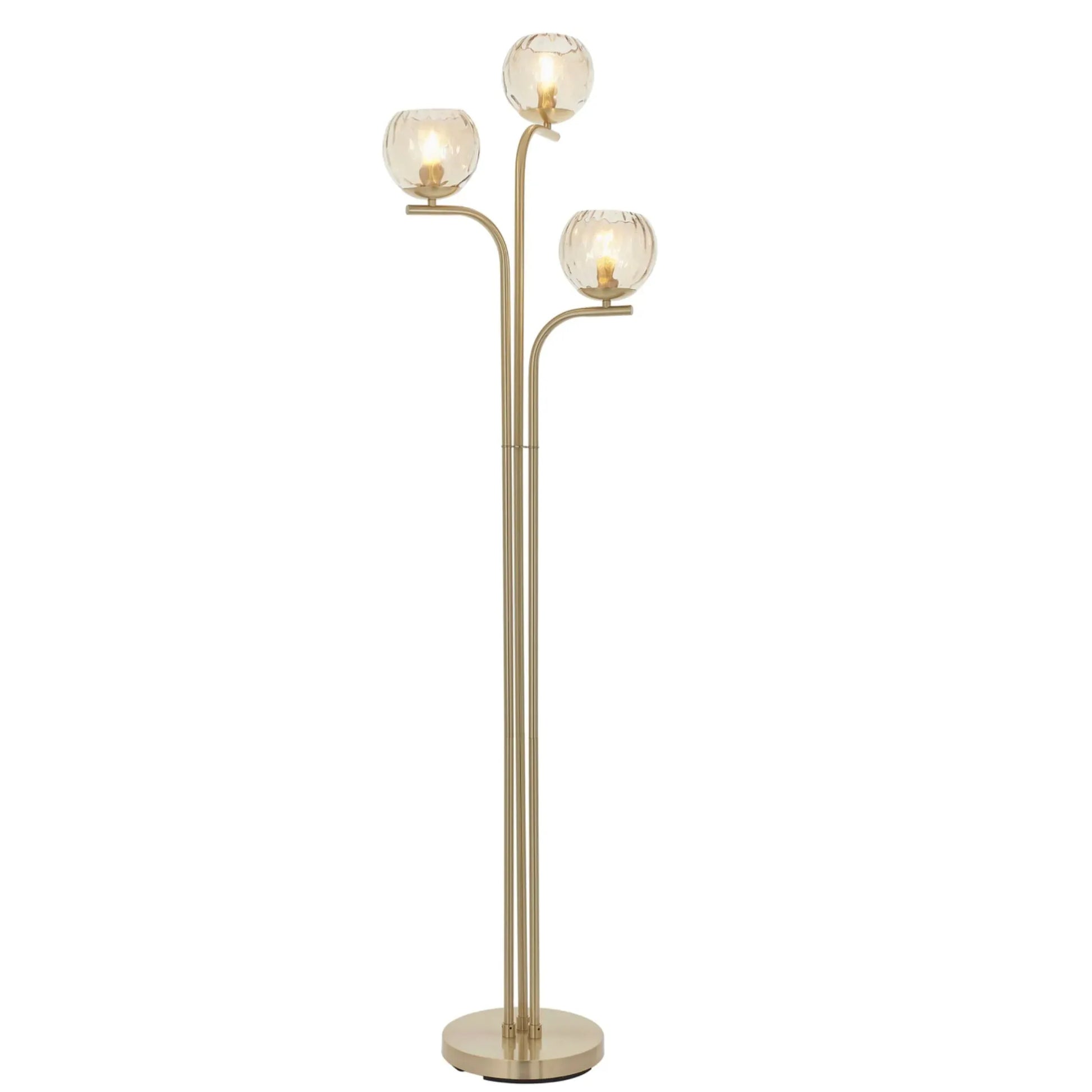 Triple Champagne Lustre Glass Globe Floor Lamp - The Farthing