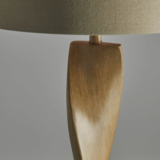 Twisted Wood Effect Floor Lamp & Shade - The Farthing