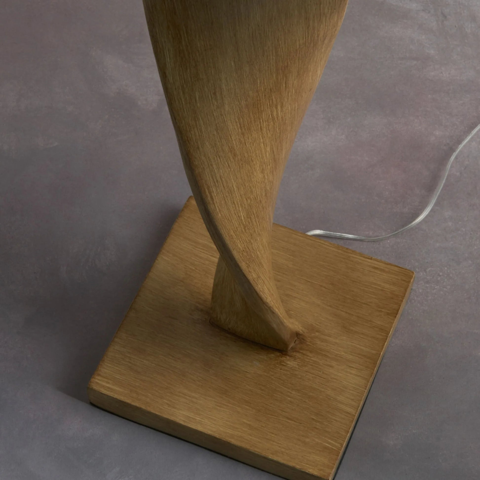 Twisted Wood Effect Floor Lamp & Shade - The Farthing