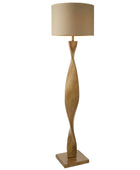 Twisted Wood Effect Floor Lamp & Shade - The Farthing