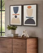 Two Abstract Framed Print Set - The Farthing