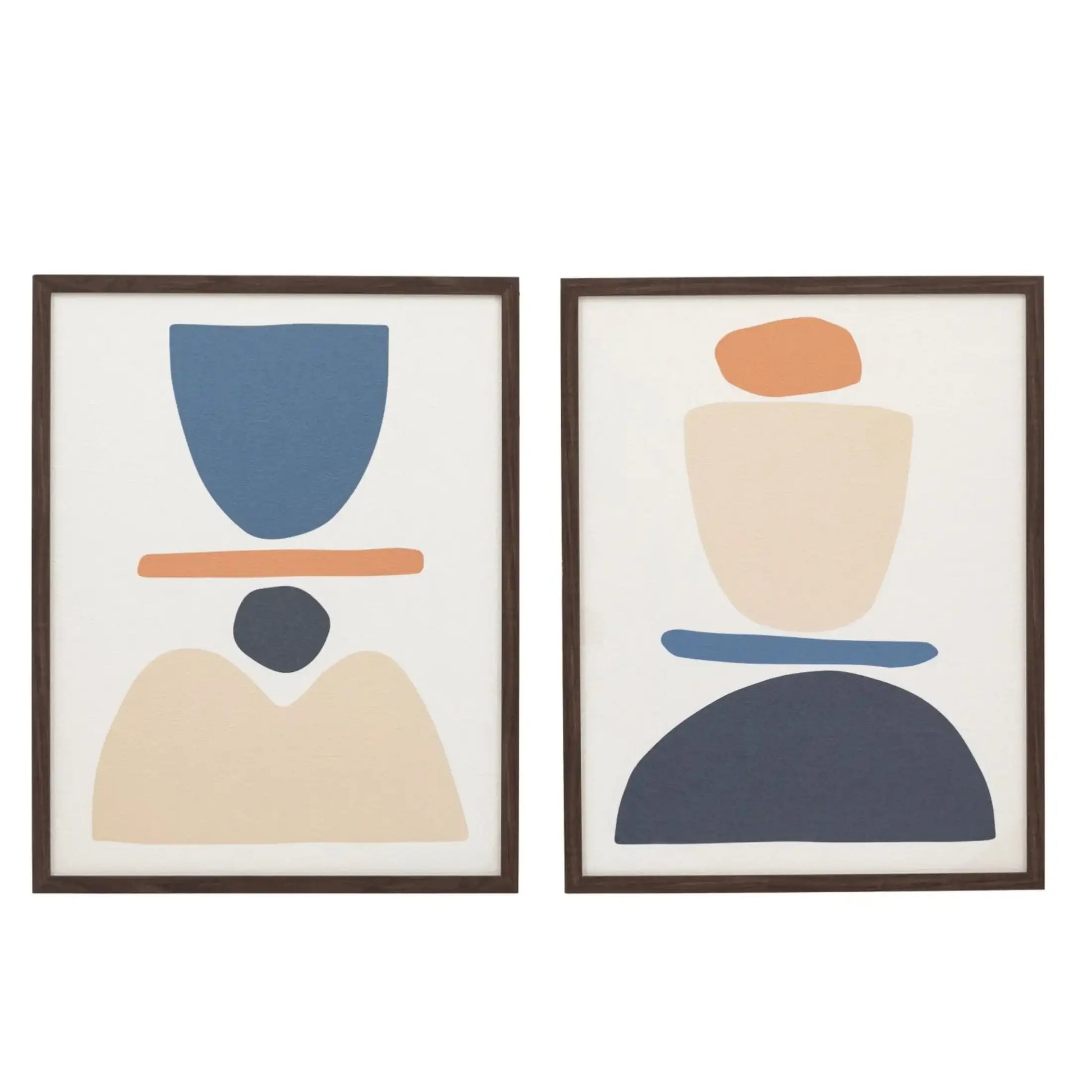 Two Abstract Framed Print Set - The Farthing