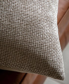 Two Cream Chenille Weave Pattern Cushions - The Farthing