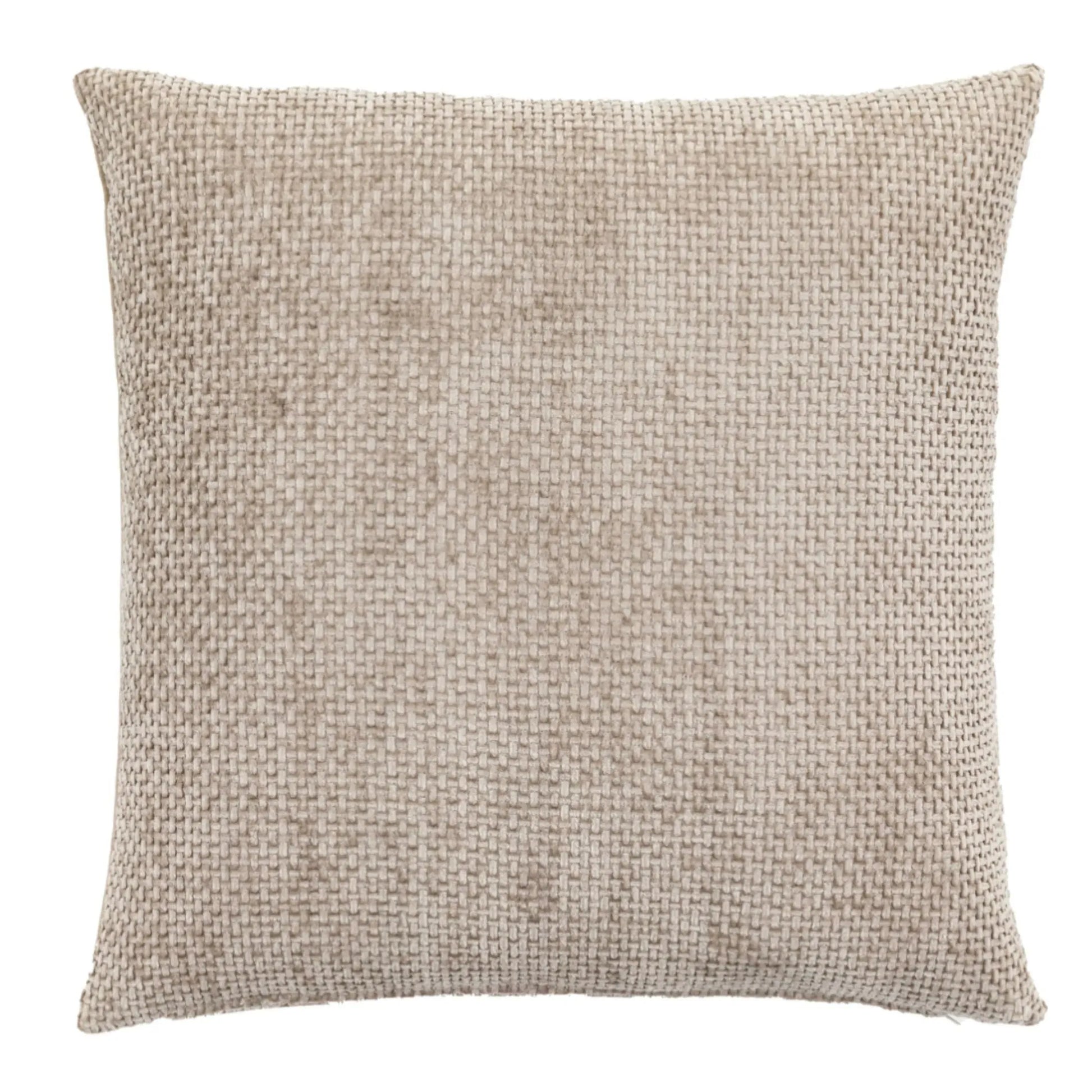 Two Cream Chenille Weave Pattern Cushions - The Farthing