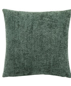 Two Green Chenille Weave Pattern Cushions - The Farthing