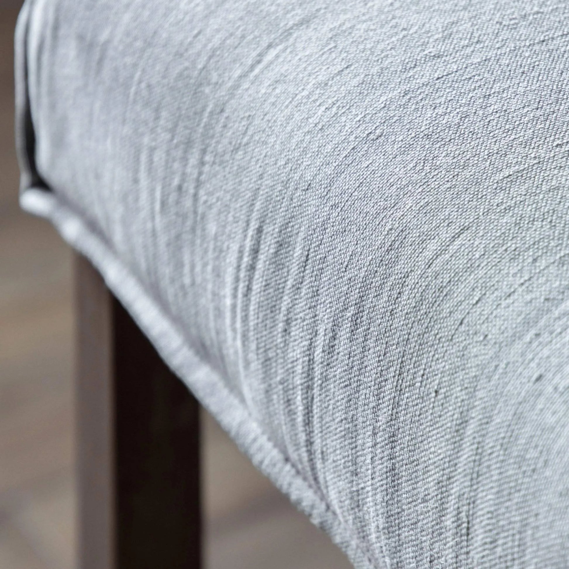 Two Grey Padded Fabric Counter Stools - The Farthing