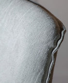 Two Grey Padded Fabric Counter Stools - The Farthing