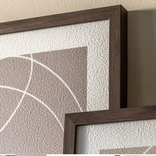 Two Neutral Circles Framed Print Set - The Farthing