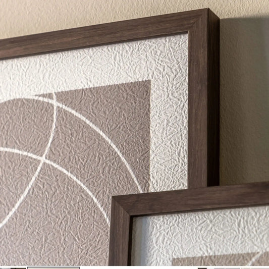 Two Neutral Circles Framed Print Set - The Farthing