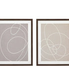 Two Neutral Circles Framed Print Set - The Farthing