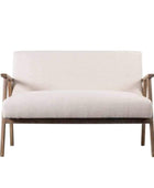 Two Seater Relaxed Natural Linen and Wood Armchair - The Farthing