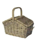 Two Sided Rustic Rattan Picnic Basket - The Farthing