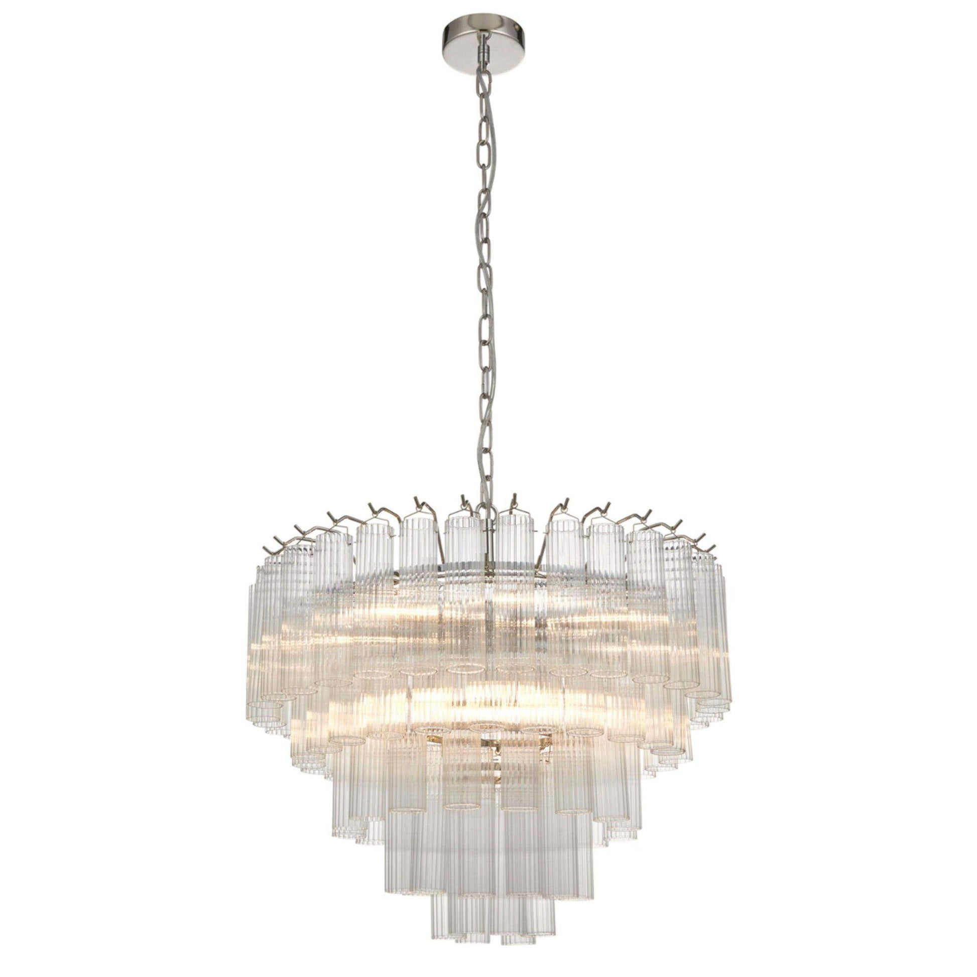 Tiered Tubular Glass Chandelier Pendant Light - The Farthing