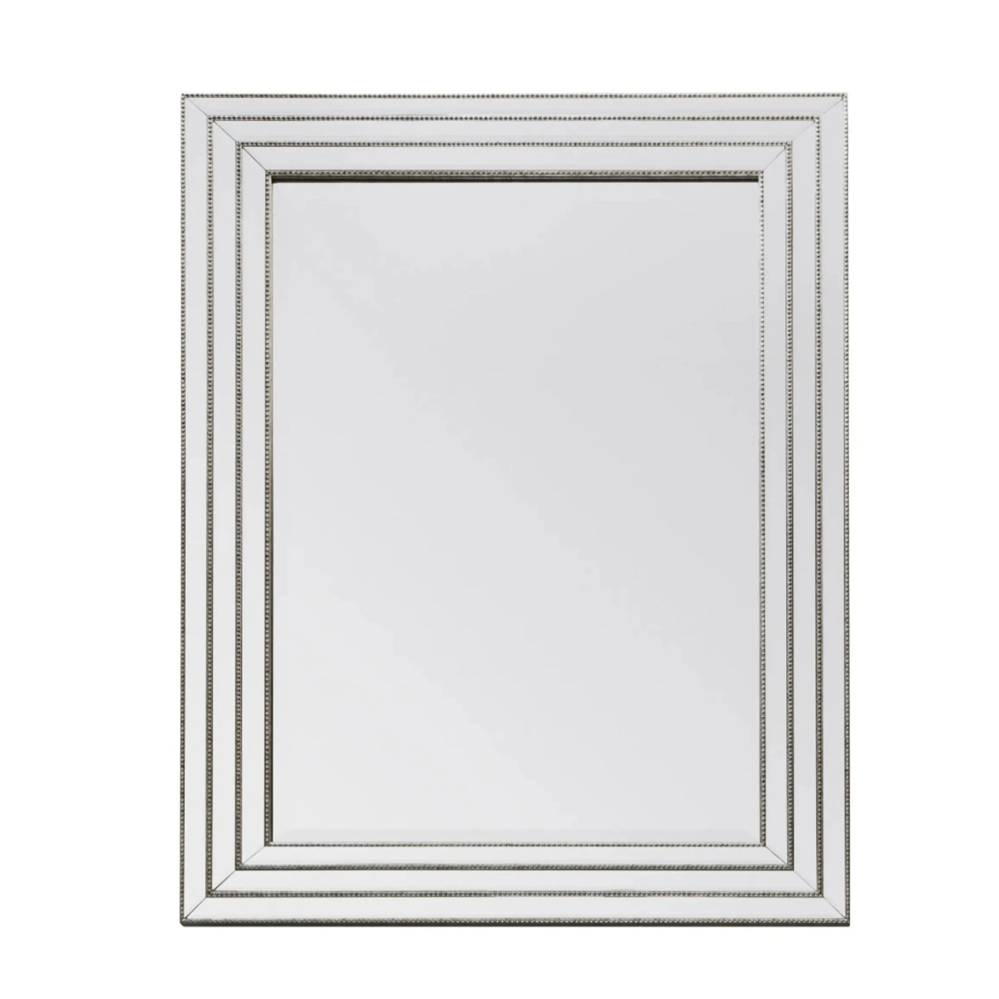 Rectangular Beaded Bevelled Edge Stepped Frame Wall Mirror 4