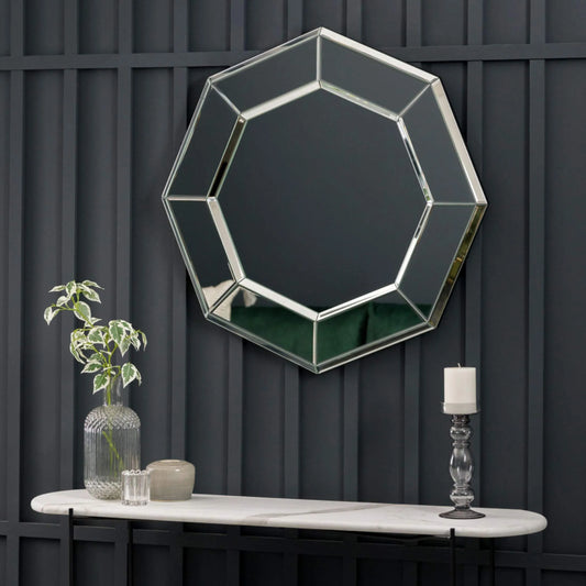 Venetian Glass Octagon Wall Mirror - The Farthing